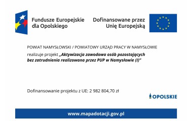 nnk.article.image-alt Projekt "Aktywizacja zawodowa osób pozostających bez zatrudnienia realizowana przez PUP w Namysłowie (I)" współfinansowany ze środków Europejskiego Funduszu Społecznego Plus